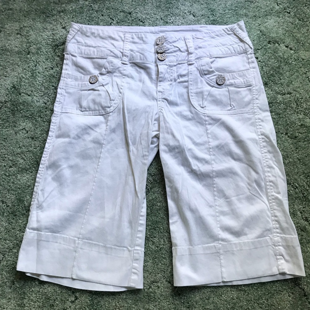 JOIE White Shorts, White Bermudas, Long White Shorts, Stretch, size 4